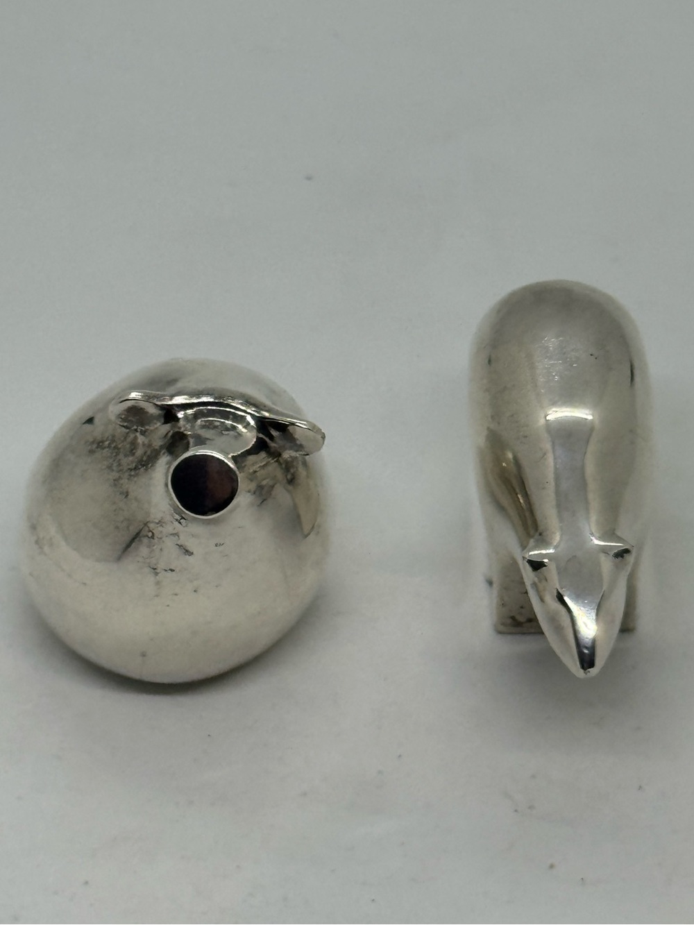 Vintage Dansk Silverplate Penguin & Polar Bear Paperweights